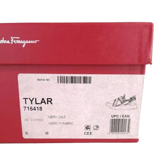 Salvatore Ferragamo Tylar Slip-On Low-Top Sneakers 42 9 M Mens Black Red New - Picture 10 of 14